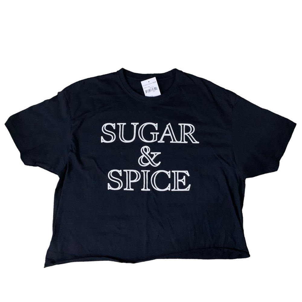 Cozy Rozy Sugar & Spice Cotton/Polyester Size Large Cropped Short Sleeve Tee